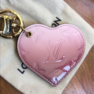 Beautiful LV monogram  degradé heart bag charm
